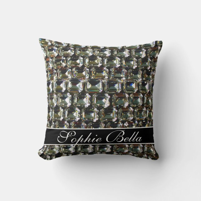 Diamonds, vintage gemstones pattern  cushion (Front)