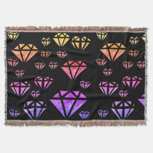 Diamonds Watercolor Pattern Throw Blanket