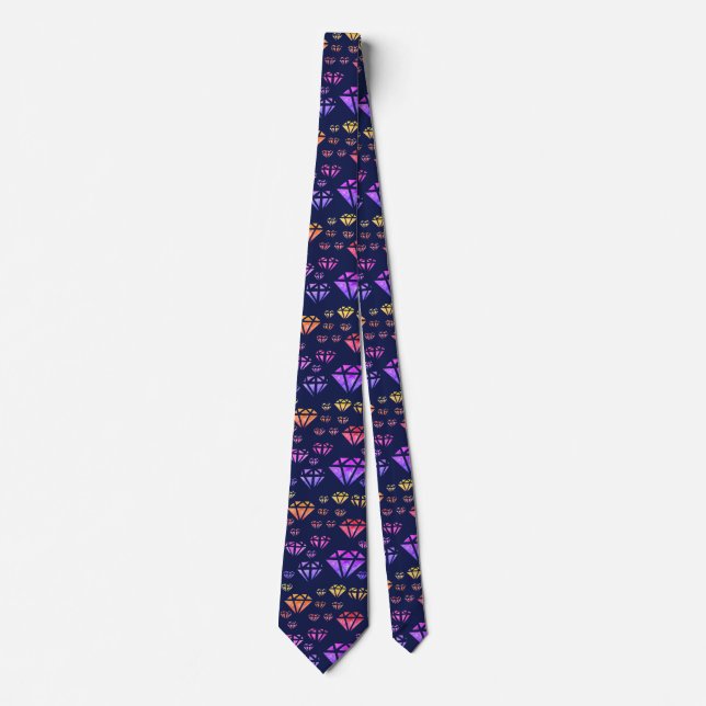 Diamonds Watercolor Pattern Tie (Front)