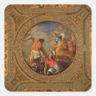 Diana and Actaeon, from the ceiling of the library Square Sticker
