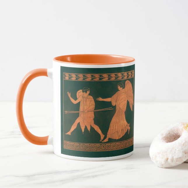 Diana and an Angel, Vintage Roman Mythology Mug (With Donut)