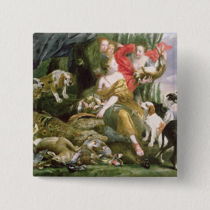 Diana and her handmaidens after the hunt 15 cm square badge