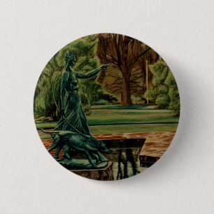 Diana Artemis Sculpture In Gardens 6 Cm Round Badge