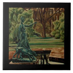 Diana Artemis Sculpture In Gardens Ceramic Tile