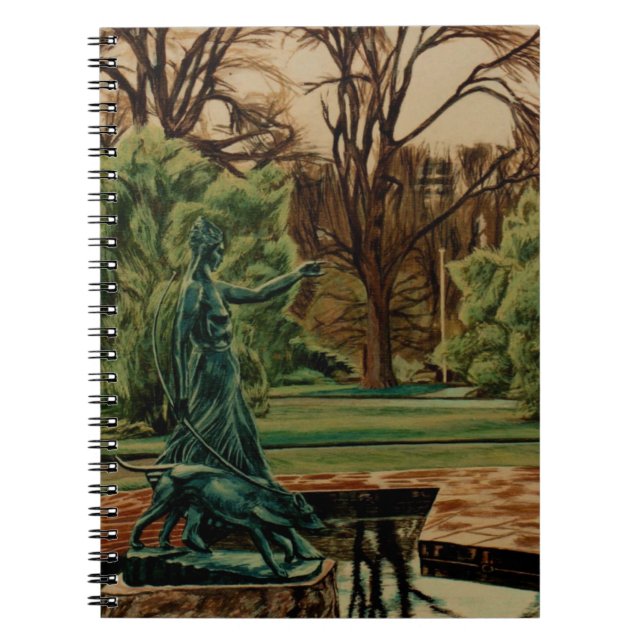 Diana Artemis Sculpture In Gardens Notebook (Front)