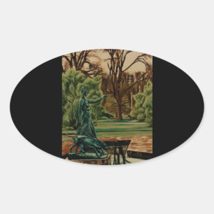 Diana Artemis Sculpture In Gardens Oval Sticker