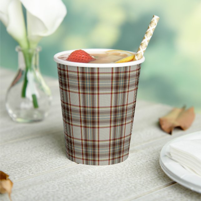 Diana Dress Tartan Plaid Pattern Paper Cups (Insitu)