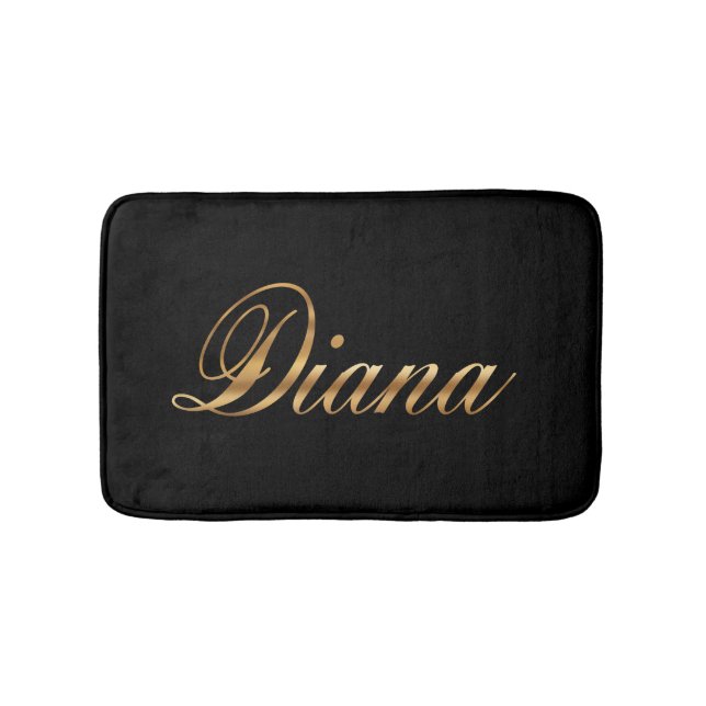 Diana gold design lettering bath mat (Front)