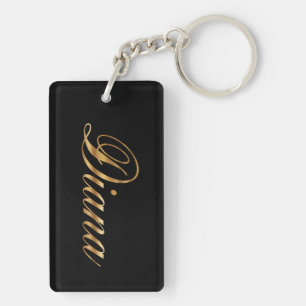 Diana gold Design Lettering Key Ring