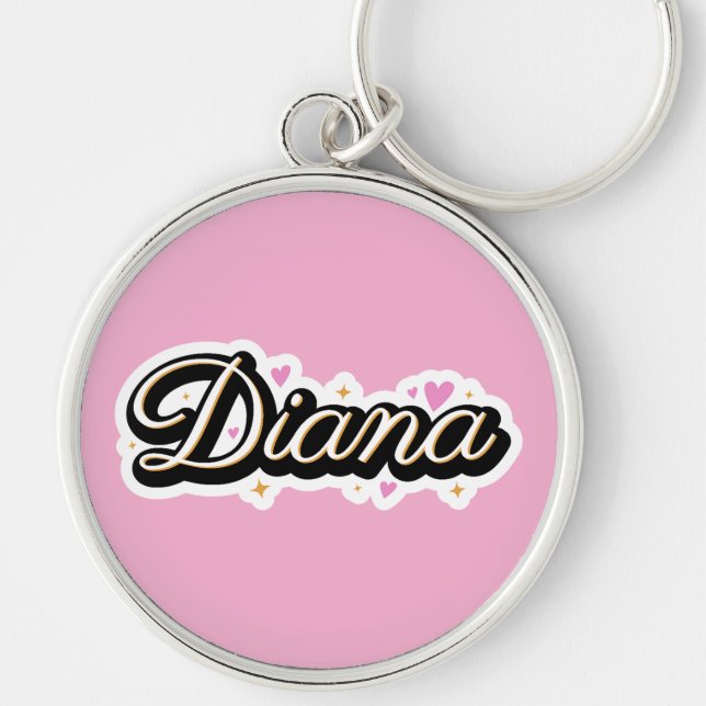 Diana name cute design key ring (Front)