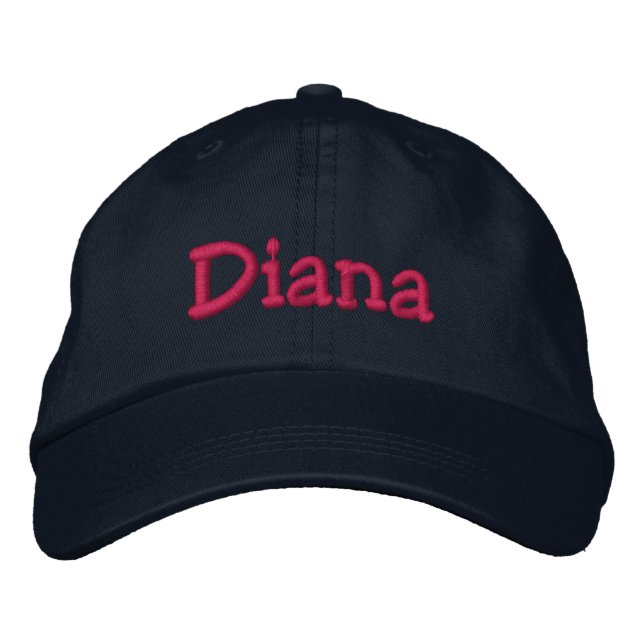 Diana Name Embroidered Baseball Cap (Front)