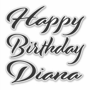 Diana Name First name black Sticker Birthday