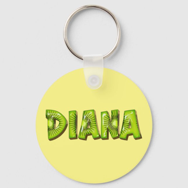 Diana Name Kiwi Design Keychain (Front)
