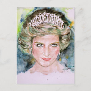 DIANA - PRINCESS OF WALES - watercolor portrait.3 Postcard