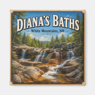 Diana’s Baths White Mountains NH Vintage Waterfall Magnet