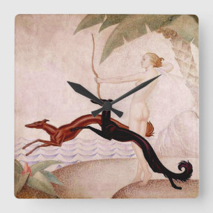 Diana The Huntress Art Deco Clock