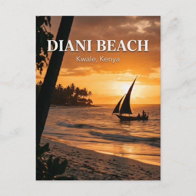 Diani Beach, Ukunda, Kwale County Postcard (Front)