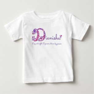 Dianisha letter D art name meaning pink purple Baby T-Shirt
