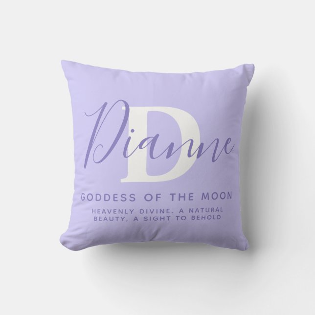 Dianne text blue purple name meaning  cushion (Front)