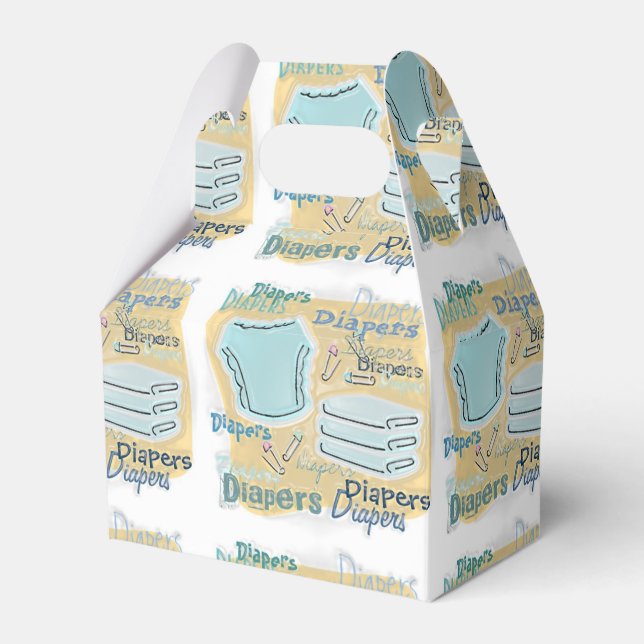 Diaper Baby Shower Favour Box (Front Side)