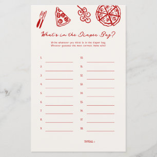 Diaper Bag Pizza Baby Shower Games
