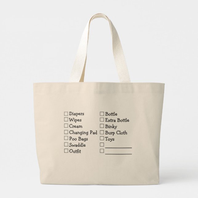 Diaper Bag with Checklist on Back (Back)