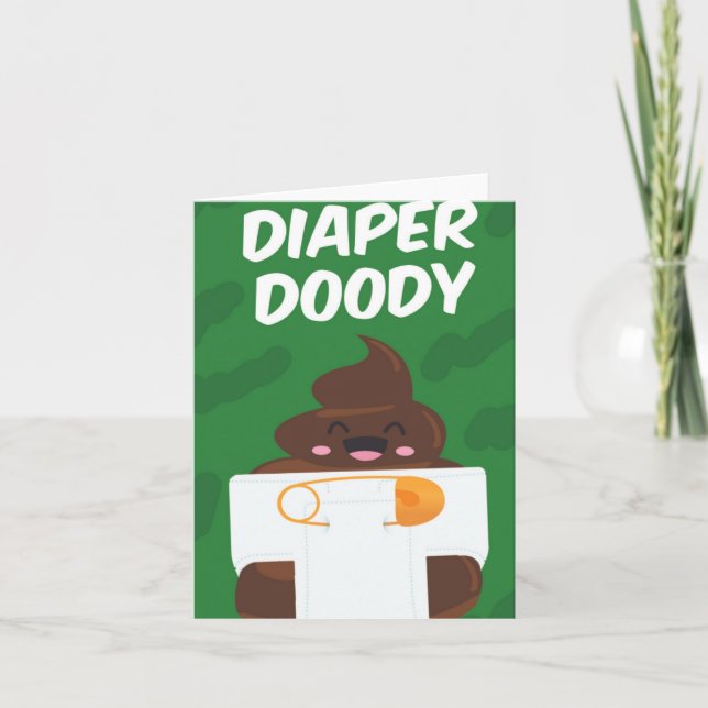 Diaper Doody Puns Baby Shower Greeting Card (Front)