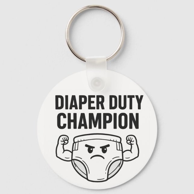 Diaper Duty Champion Key Ring (Front)