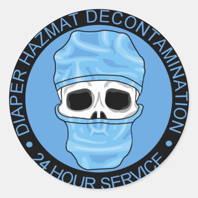 Diaper Hazmat Decontamination Classic Round Sticker (Front)