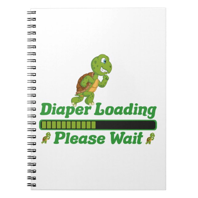 Diaper Loading Please Wait. Funny Gift For Babies Notebook (Front)