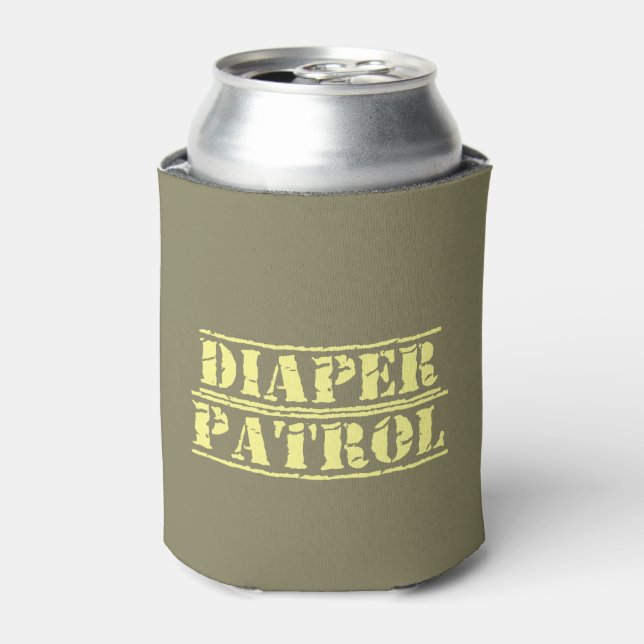 Diaper Patrol Can Cooler (Yellow) (Can Front)