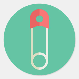 Diaper Pin Classic Round Sticker