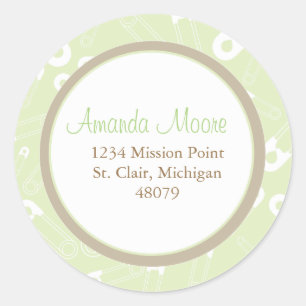 Diaper Pins Favour Sticker or Address Label