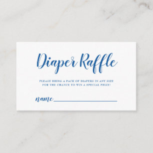 Diaper Rafffle Ticket Bright Blue Polka Dot Enclosure Card