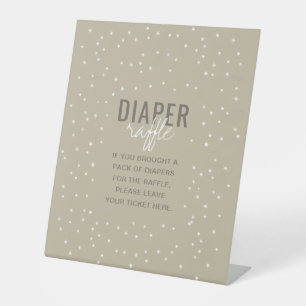 Diaper Raffle Adventure Awaits Neutral Stars Pedestal Sign