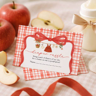 Diaper Raffle Apple of Our Eye Baby Shower Enclosure Card