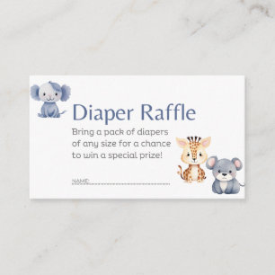Diaper Raffle Baby Animals Enclosure Card