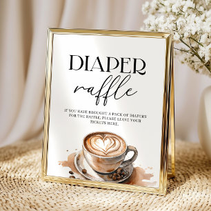 Diaper Raffle Baby Is Brewing Coffee Baby Shower  Poster