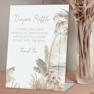 Diaper Raffle Baby On Board Beach Baby Shower Pedestal Sign