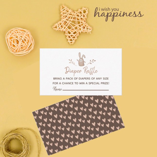 Diaper Raffle Baby Shower A little bunny Birthday  Enclosure Card (Creator Uploaded)