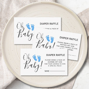 Diaper Raffle Baby Shower Blue Enclosure Card