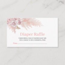 Diaper Raffle Baby Shower Boho Floral Enclosure