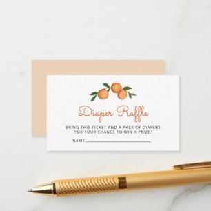 Diaper Raffle Baby Shower Citrus Orange Enclosure Card