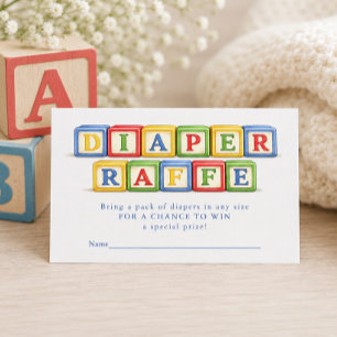 Diaper Raffle Baby Shower Game Card