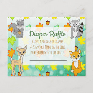 Diaper Raffle Baby Shower Game Forest Animals Postcard