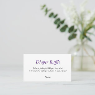 Diaper Raffle Baby Shower Game Place Card