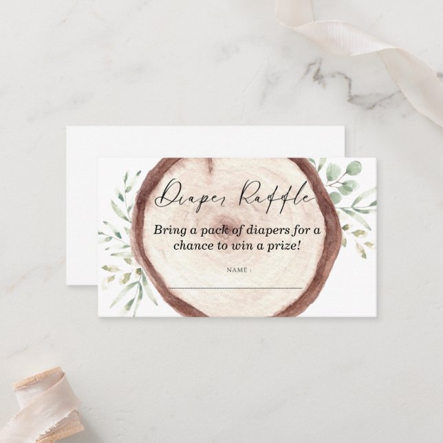 Diaper Raffle Baby shower game  Place Card (Front/Back In Situ)