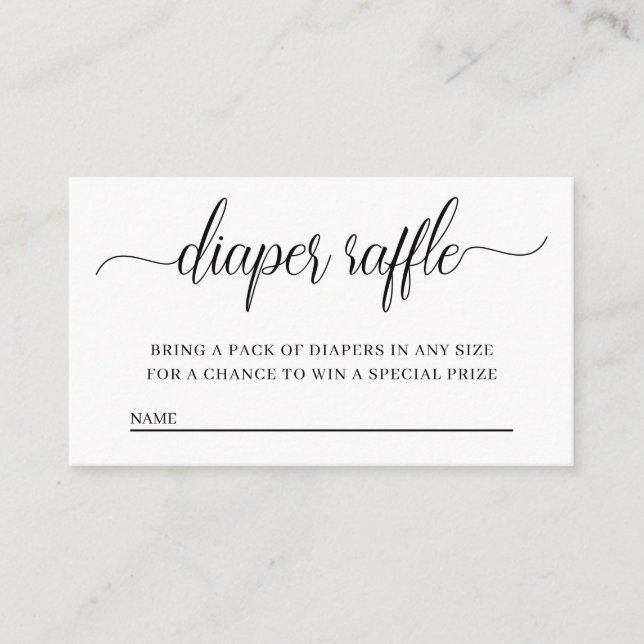 Diaper Raffle Baby Shower Invitation Insert Card (Front)