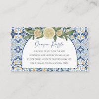 Diaper Raffle Baby Shower, Italian Theme