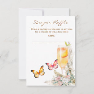 Diaper Raffle Bellini Butterfly Baby shower Invitation